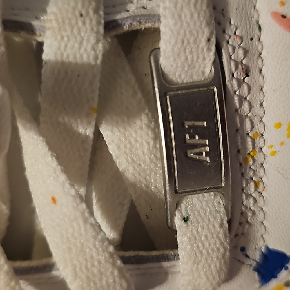 Nike Air Force 1 Mens sneakers with a custom multi-color paint splatter design - Picture 7 of 12